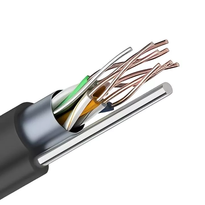 Cablu CAT 5e FTP 4224 AWG Vu PE (Трос) outdoor — уличный троссированный экранированный FTP-кабель Cat.5E